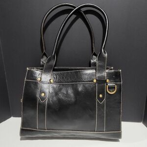 Franklin Covey Brown Leather Briefcase / Tote Work Bag